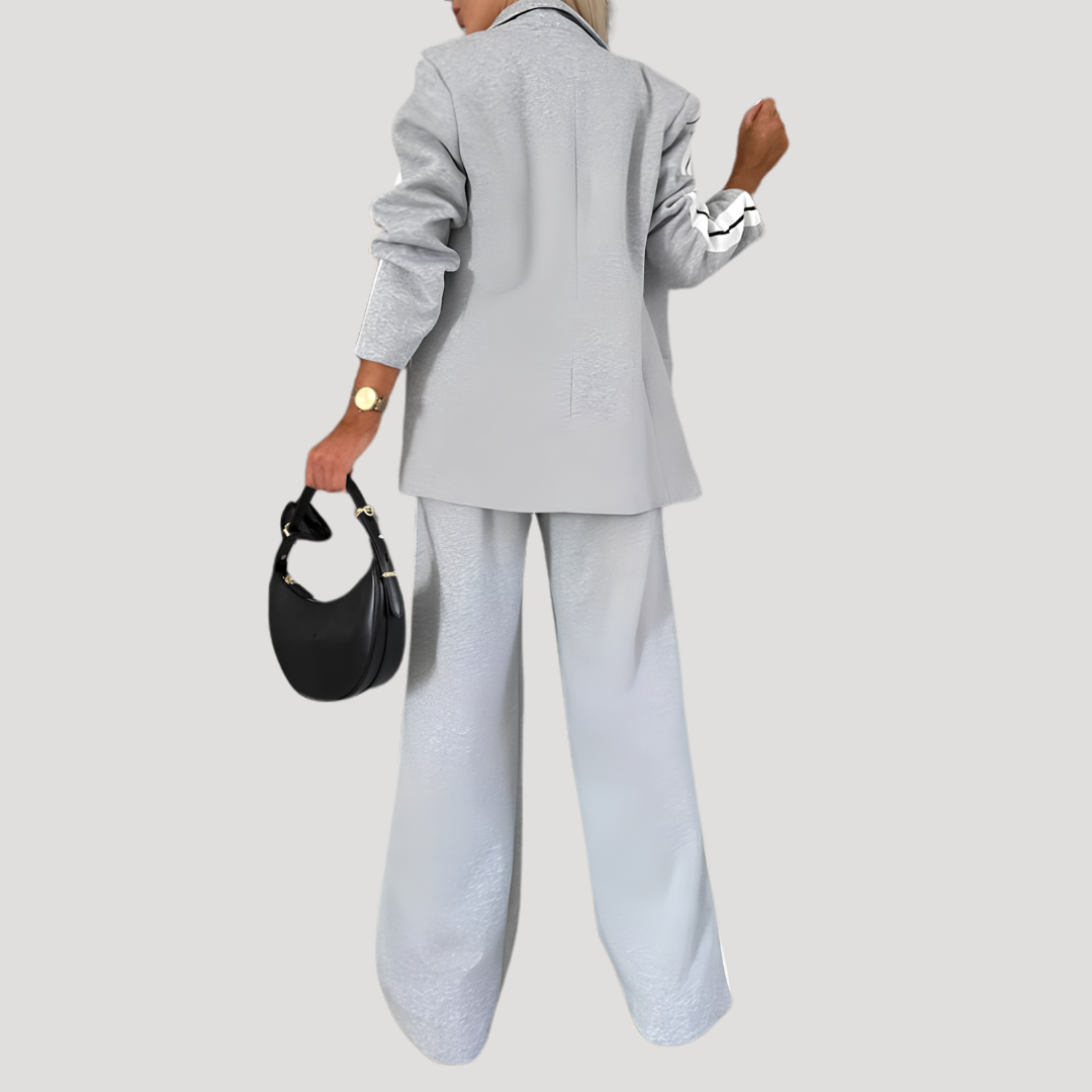 Juliette | Completo Blazer Donna con Pantaloni Larghi a Righe