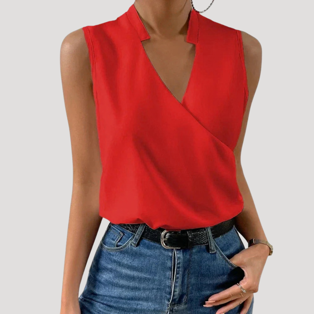 Elvira | Top Donna Chic con Collo a V Incrociato