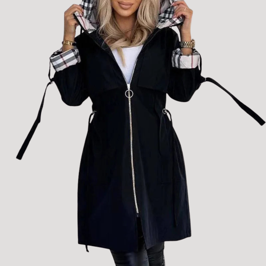 Oriane | Cappotto con Cappuccio Donna Cinturato Casual