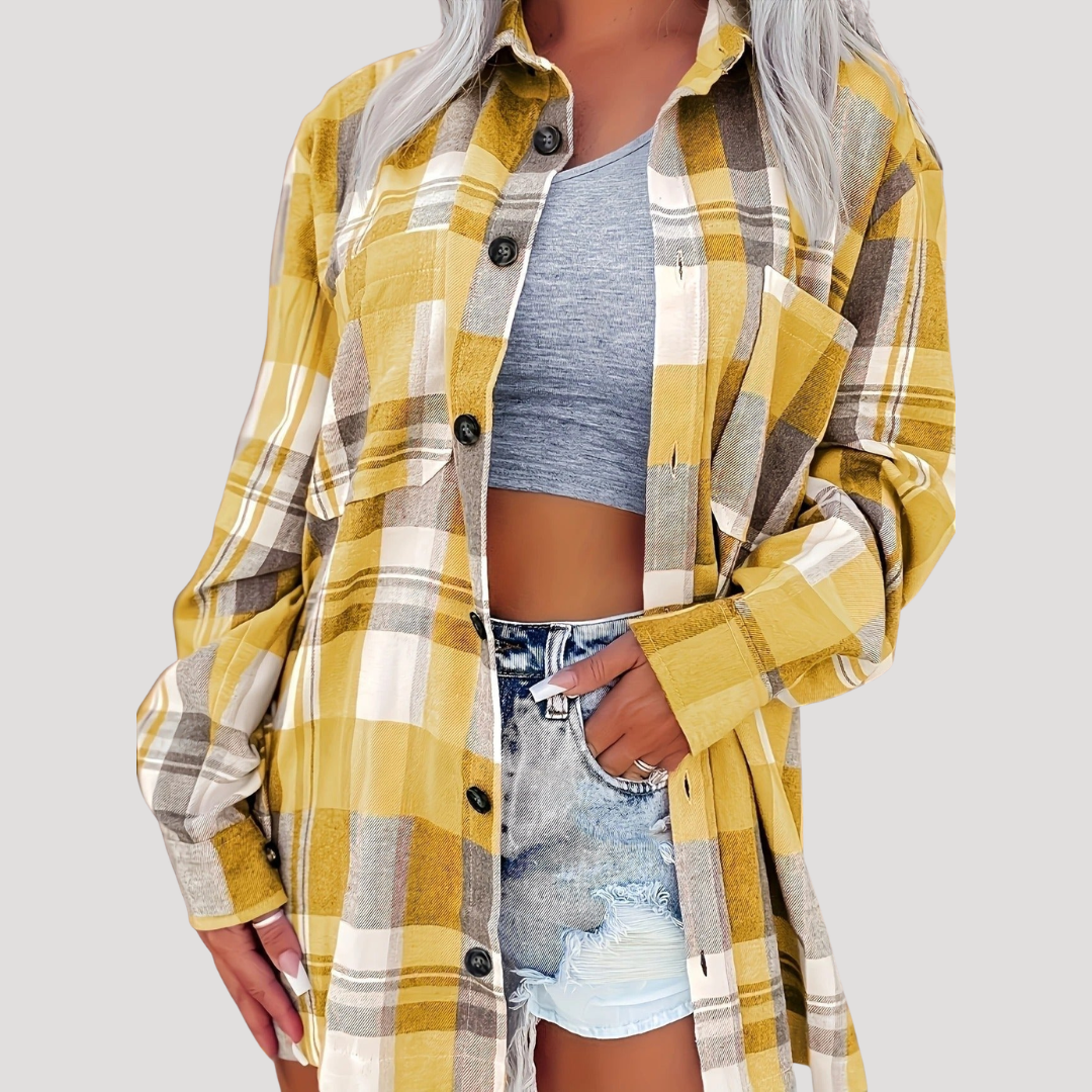 Ester | Camicia Donna a Quadri Bottonata Casual