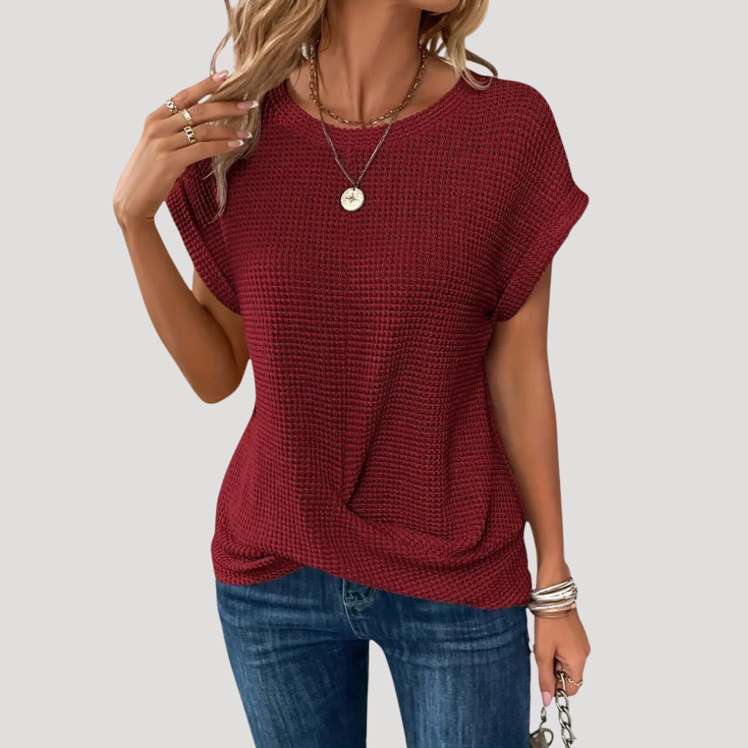 Susanna | Blusa Donna Collo Rotondo Maniche Corte Casual