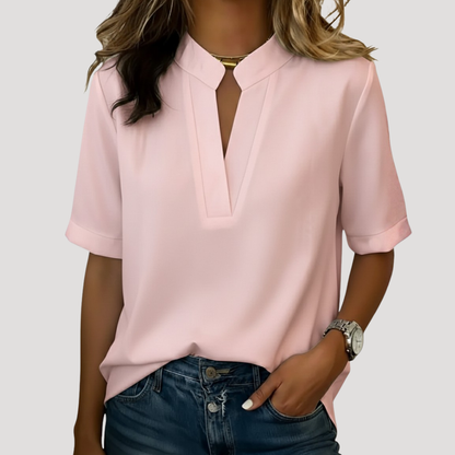 Blandine | Blusa Donna Chic Col V Maniche Corte