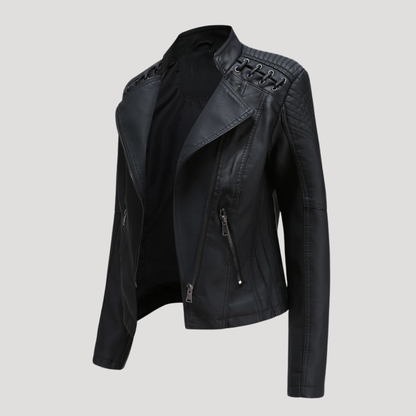 Oriane | Giacca Biker Donna Slim Fit con Dettagli Lacciati