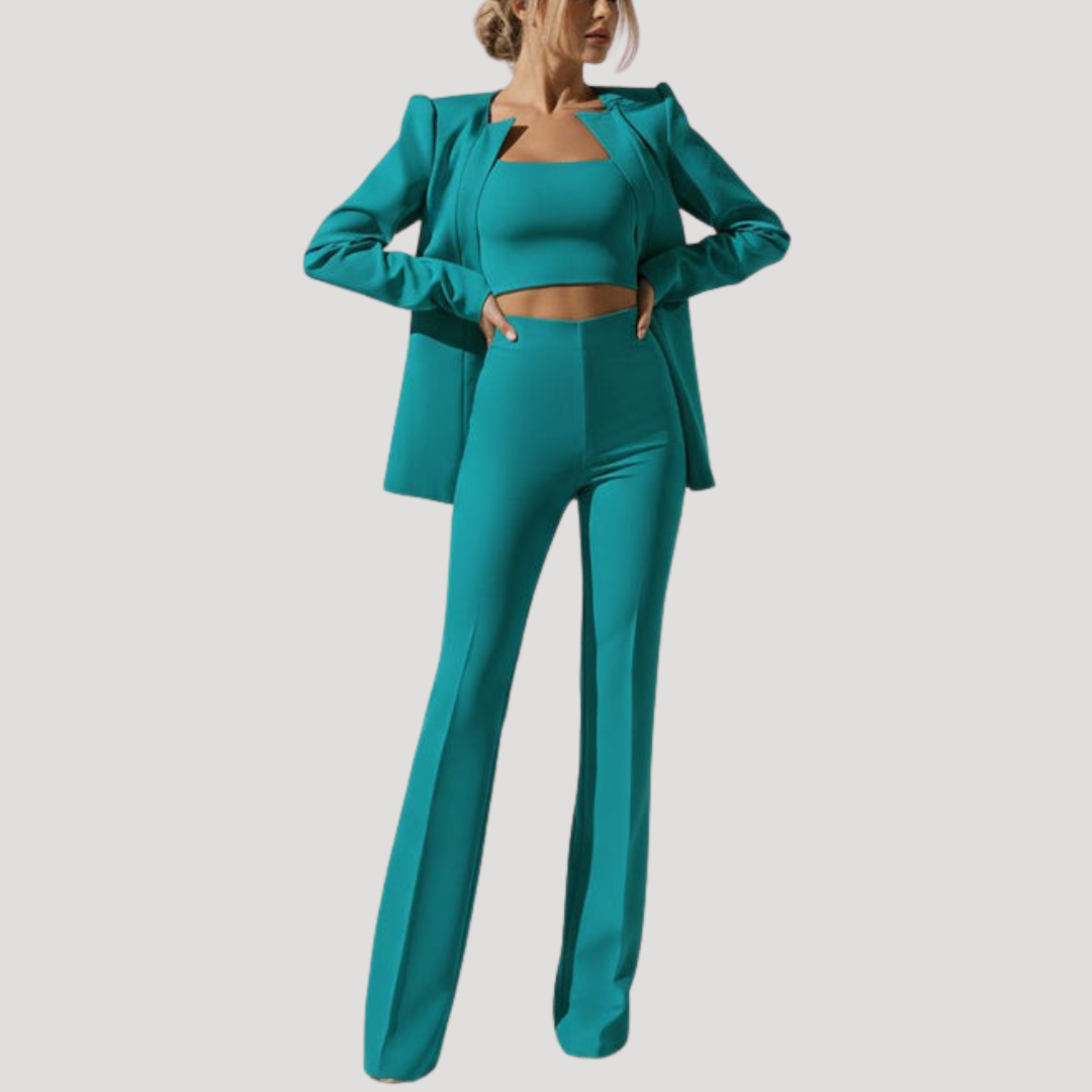Nell | Tailleur Donna con Blazer Slim e Pantaloni Larghi