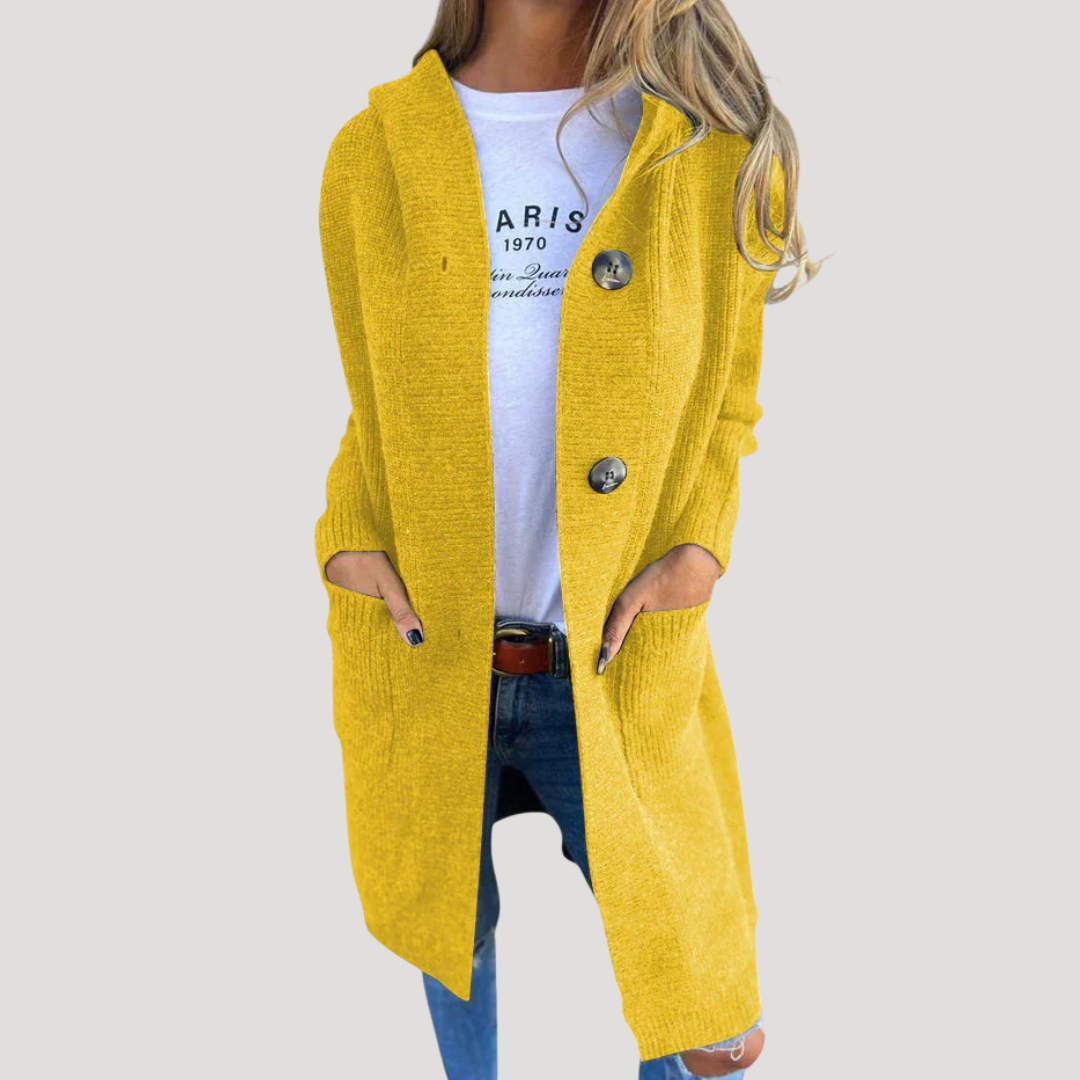 Monica | Gilet Donna con Cappuccio e Bottoni Casual