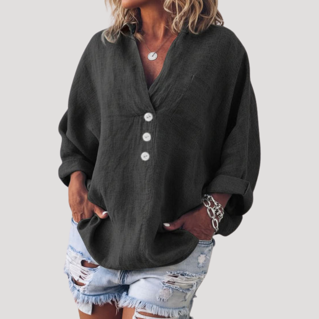 Arianna | Blusa Donna Fluida con Dettaglio Bottone