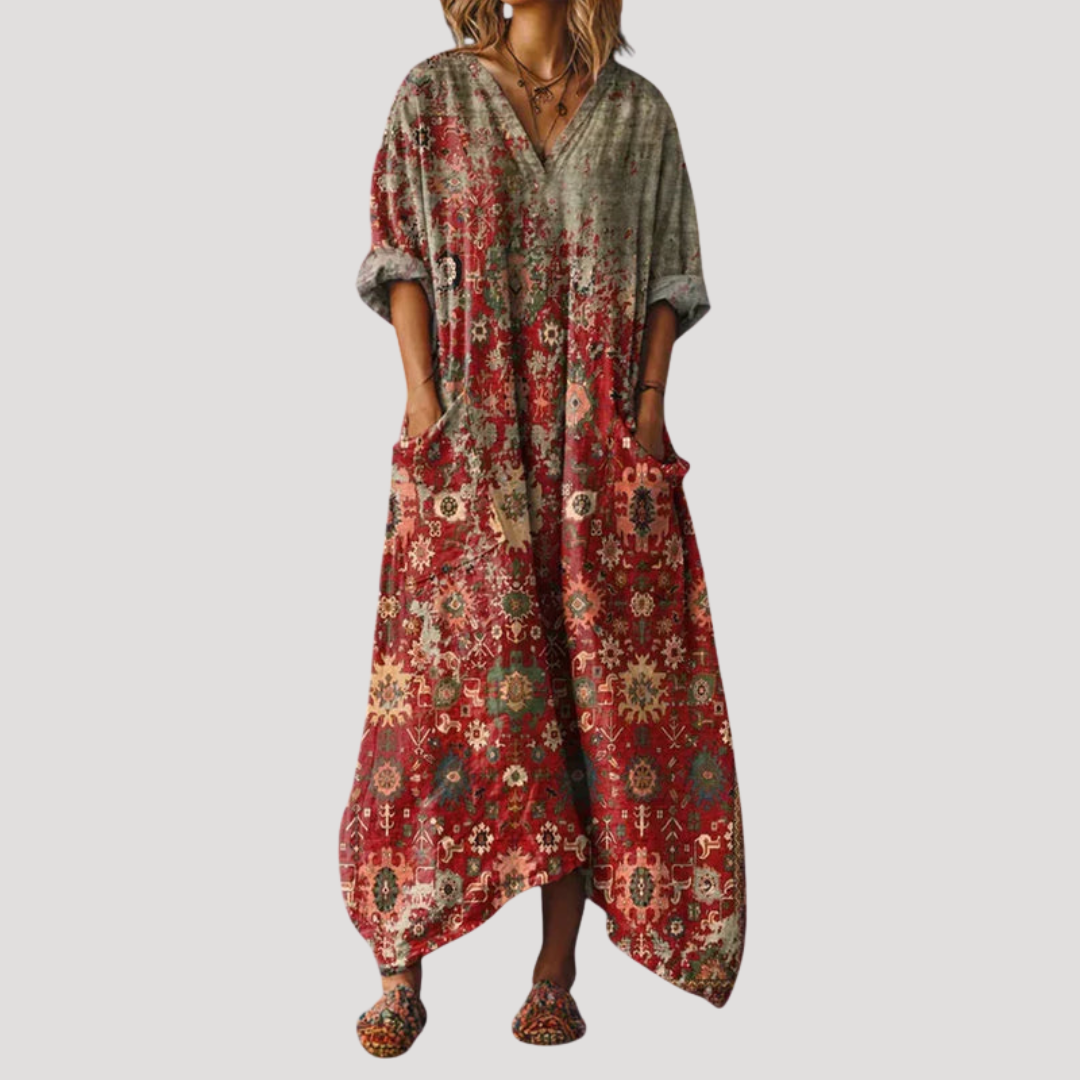 Lucrezia | Abito Lungo Donna Casual Stampa Etnica