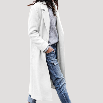Sofia | Cappotto Lungo Donna con Bottone Singolo