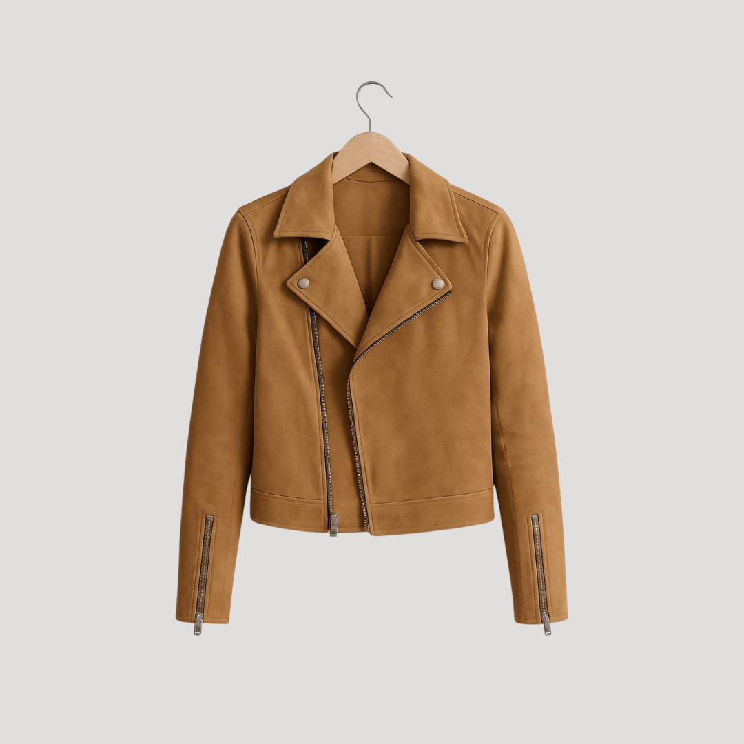 Anne Sophie | Giacca Biker Corto Donna con Zip Asimmetrica