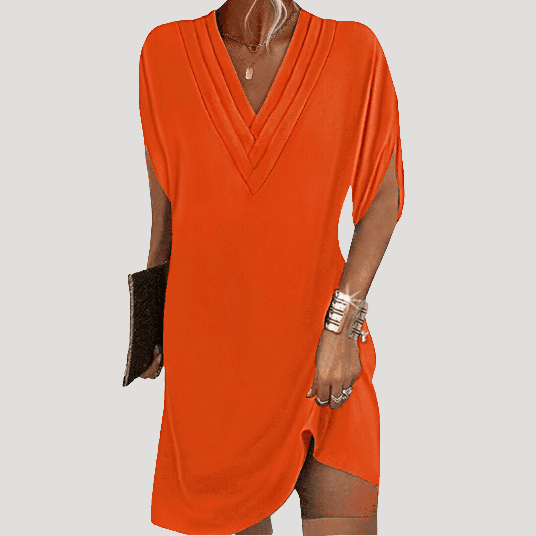Victoria | Abito corto con scollo a V fluido, chic e moderno