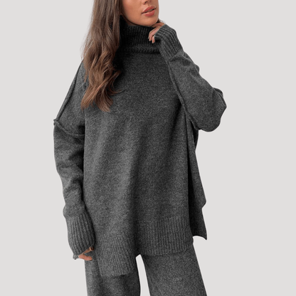 Monique | Completo Donna Oversize in Maglia con Pantaloni Larghi