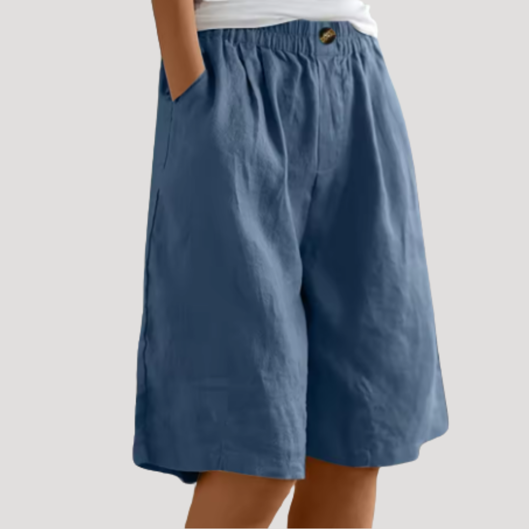 Dominique | Bermuda Donna Chic Vita Elastico Taglio Ampio