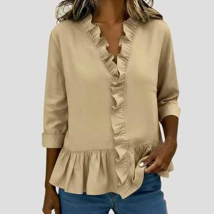 Ellen | Blusa Donna Volant Maniche Lunghe Bohémien