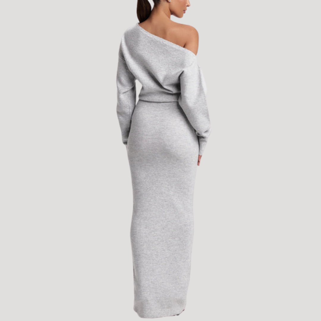 Nadine | Abito Lungo Donna in Maglia Spalle Scoperte