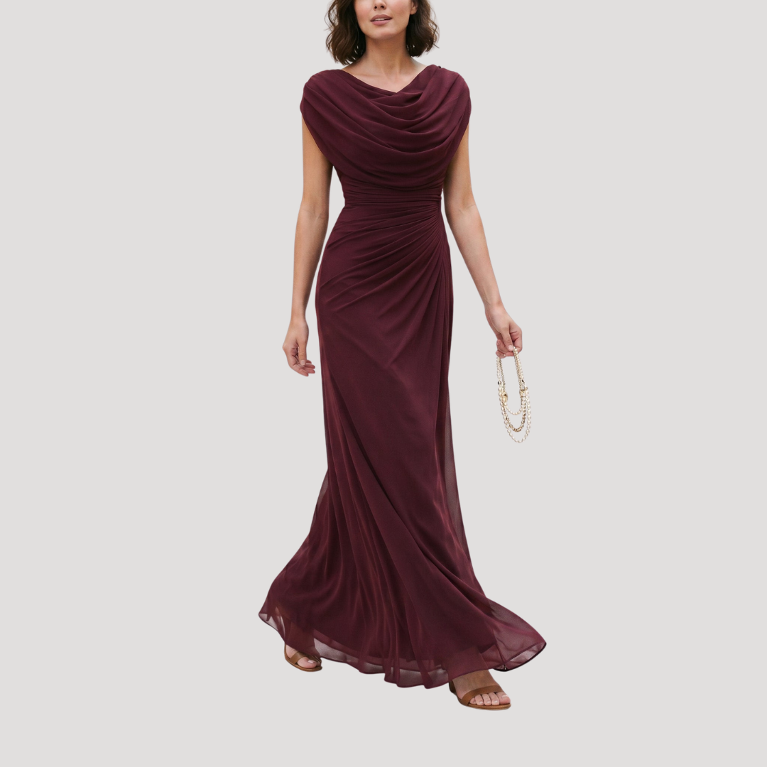 Ruby | Abito Lungo Donna Drappeggiato Fluido Elegante