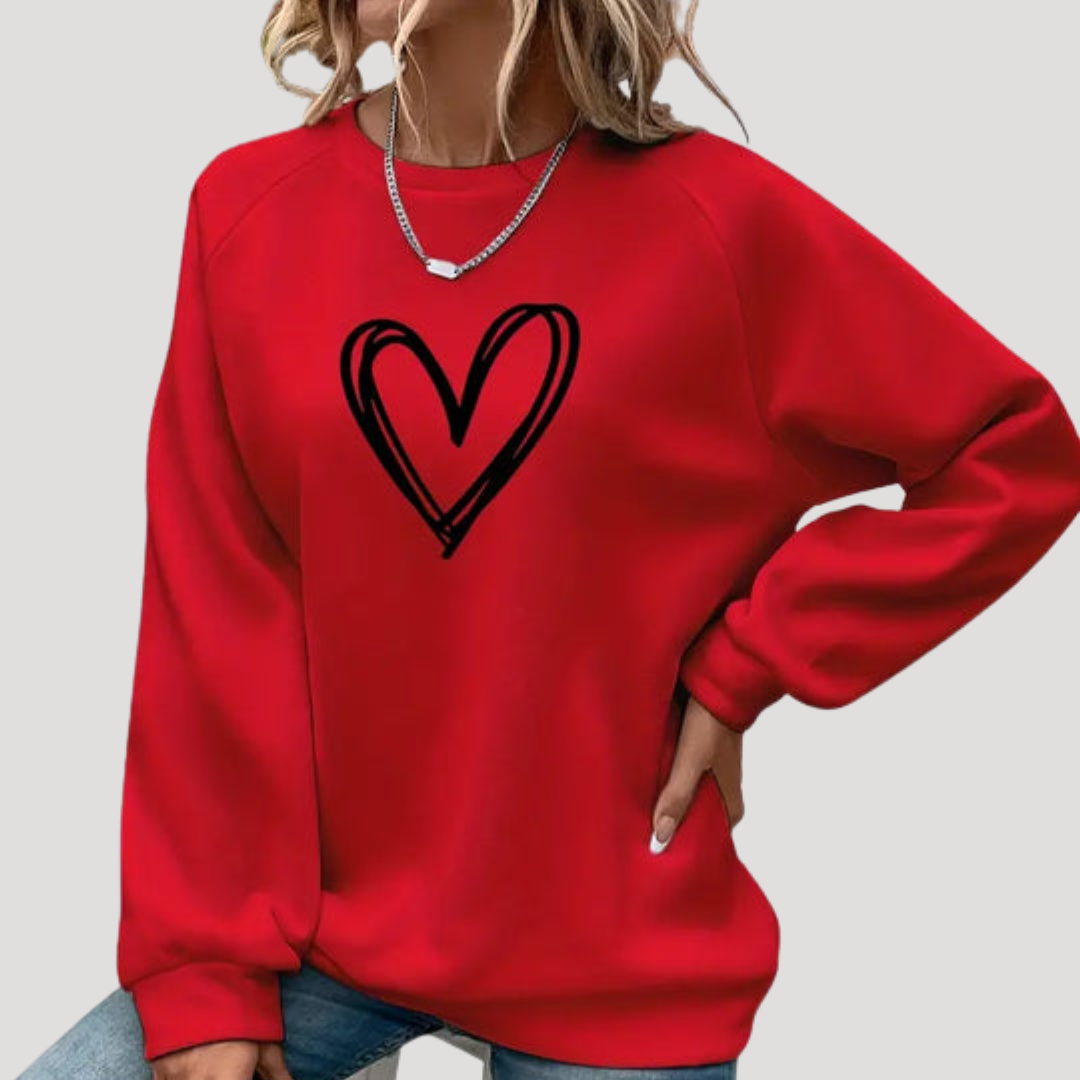 Rossella | Maglione Donna Collo Rotondo con Motivo Cuore