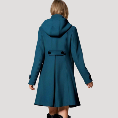 Cinzia | Cappotto Donna Svasato con Cappuccio e Bottoni