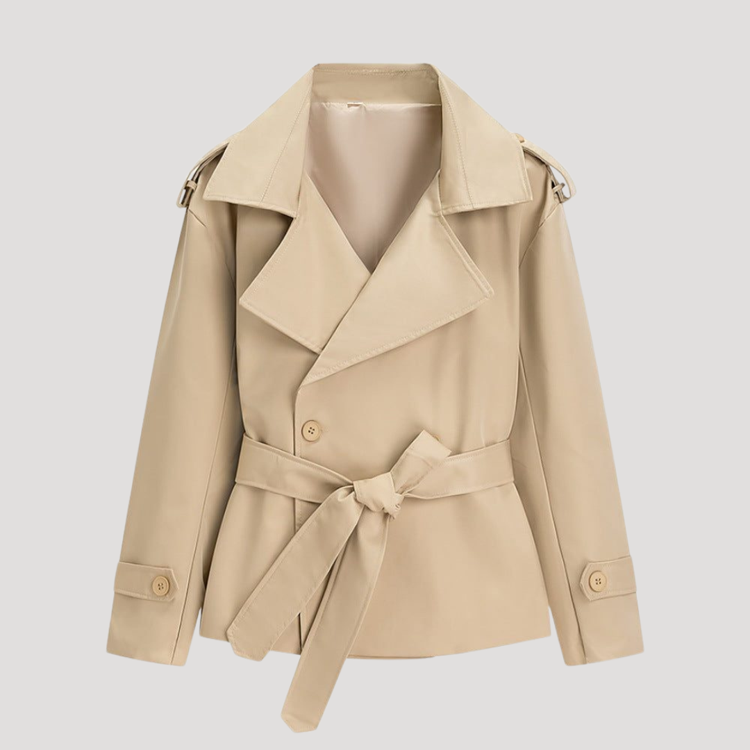 Lidia | Trench Corto Donna Oversize con Cintura da Annodare