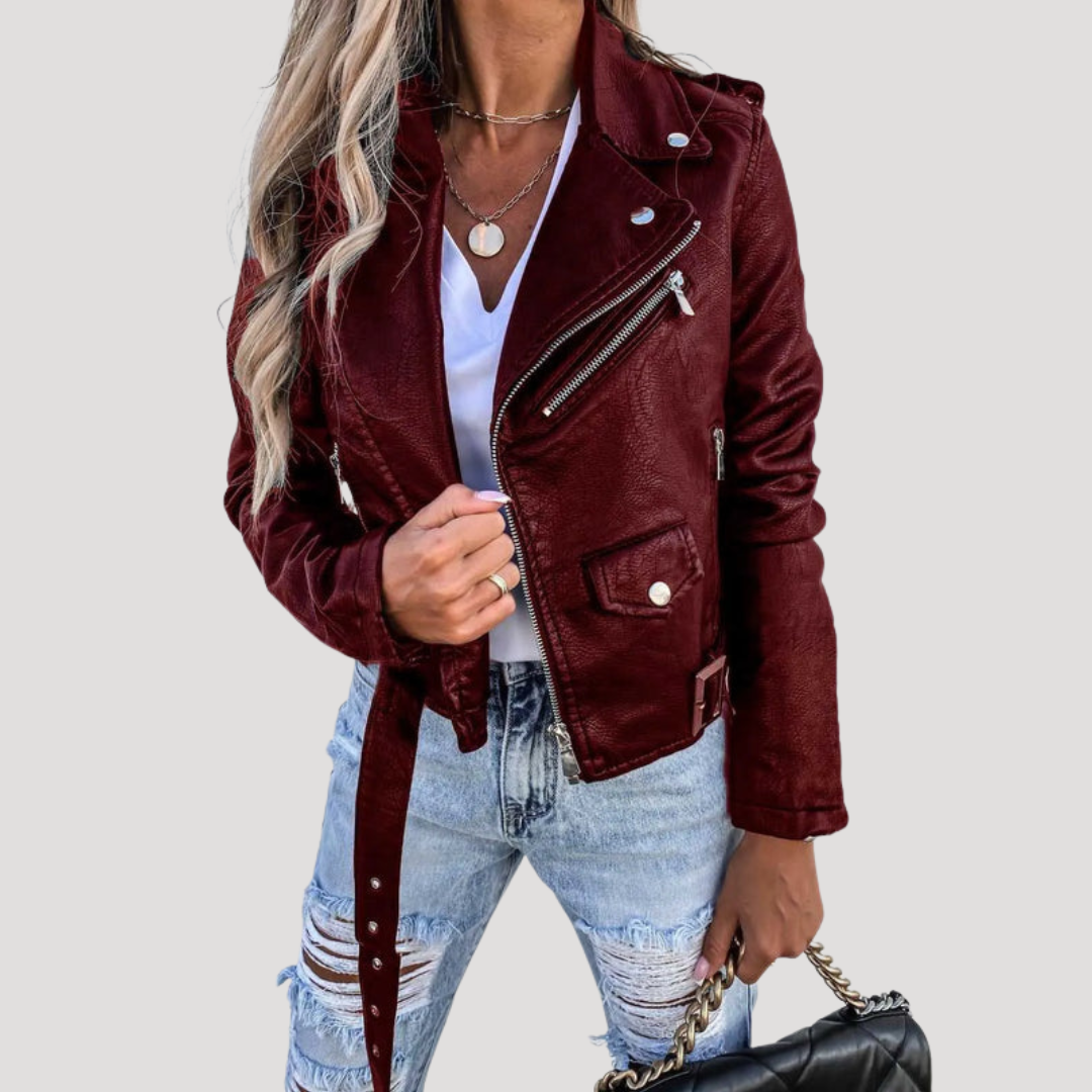 Alexa | Giacca Biker Donna Con Cintura