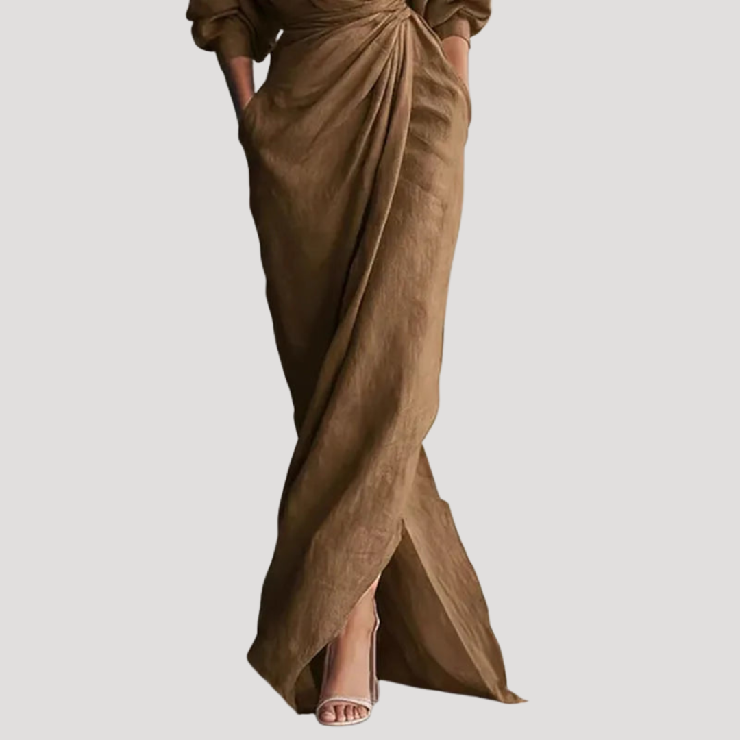 Daphne | Robe Portefeuille Donna Drapée Lunga Elegante