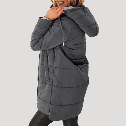Odette | Giacca Matelassée Lunga Donna con Cappuccio