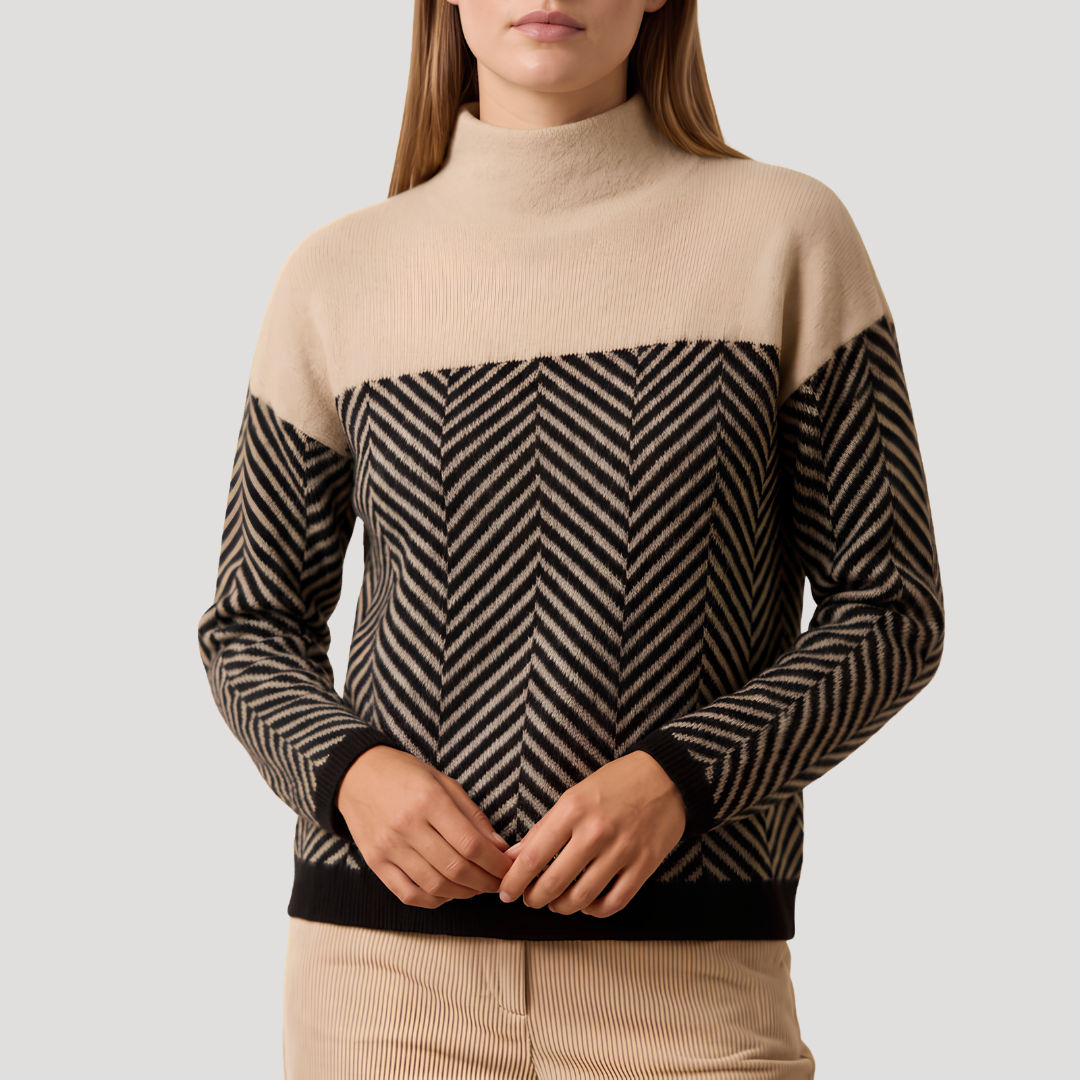 Rocio | Pull Donna a Righe con Collo Alto