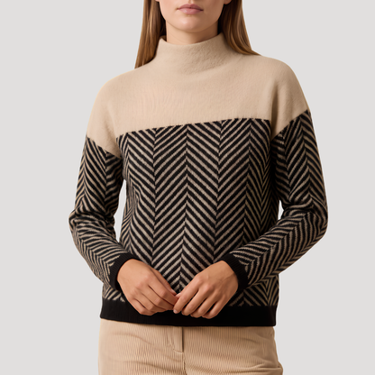 Rocio | Pull Donna a Righe con Collo Alto