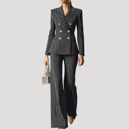 Odette | Completo Tailleur Rayato Donna Taglio Strutturato