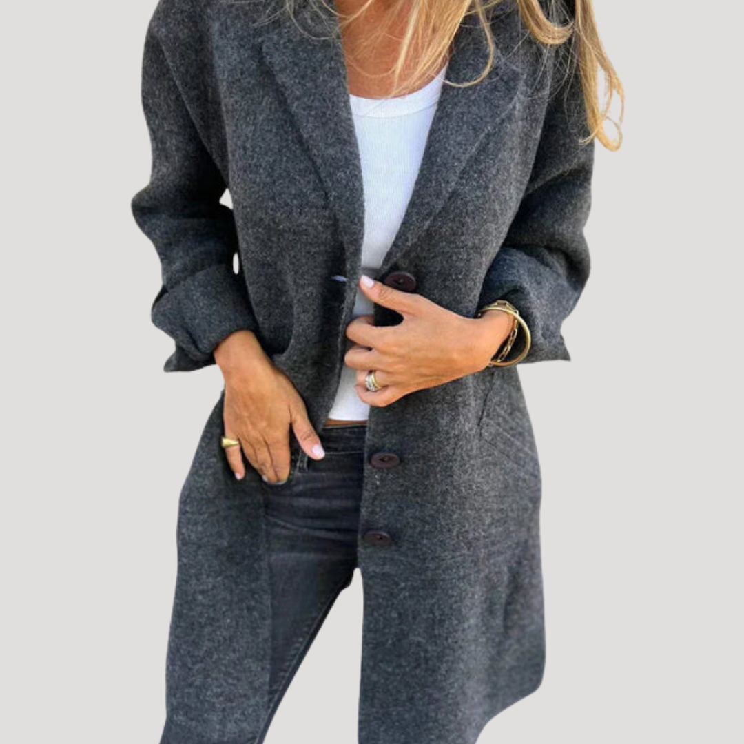 Rachel | Cappotto Lungo Donna Casual Con Rever