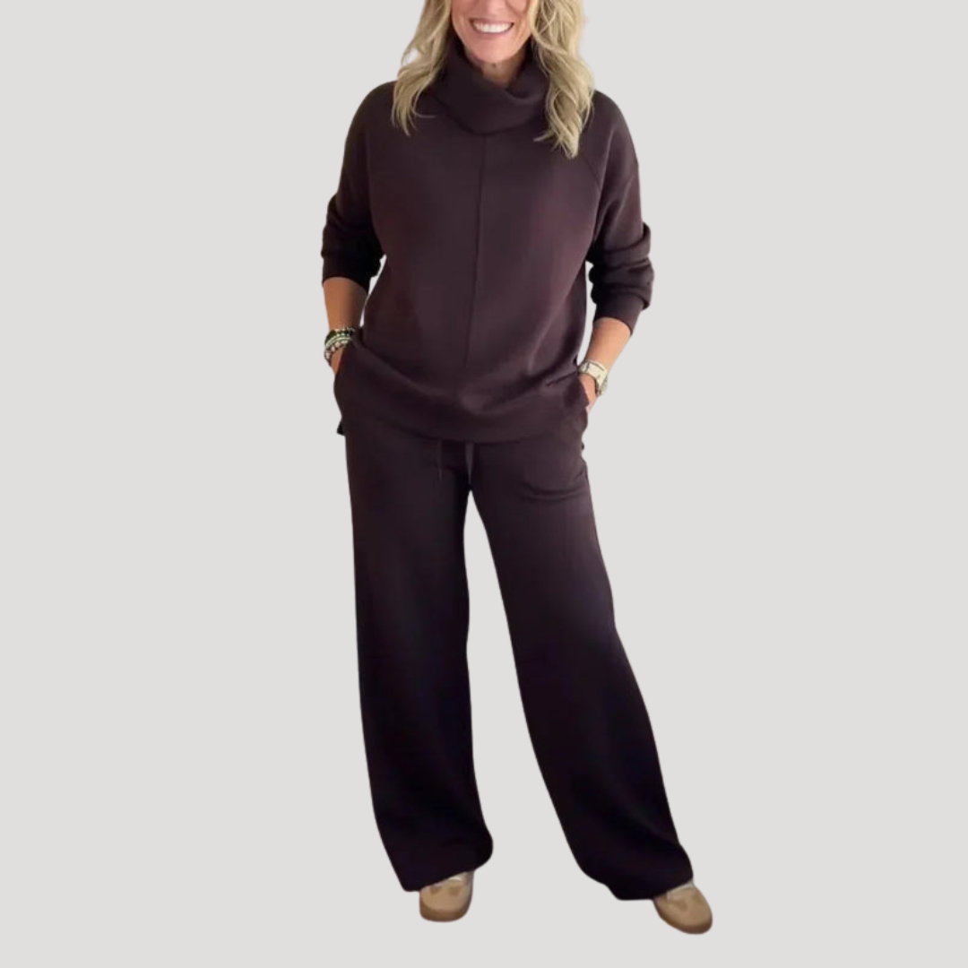 Selena | Completo Loungewear Donna in Maglia con Pantaloni Larghi
