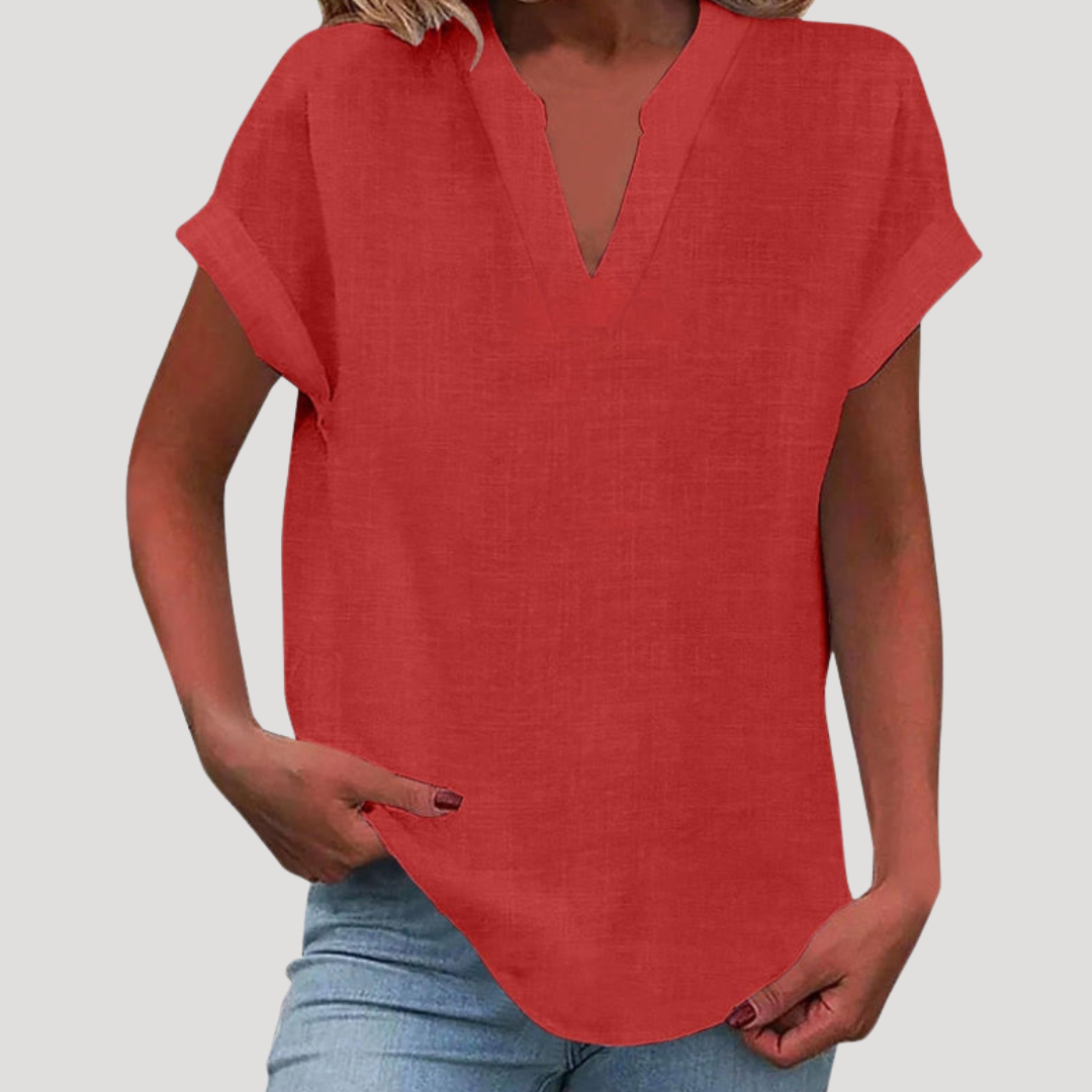 Francesca | Blusa Donna Col V Maniche Corte Casual