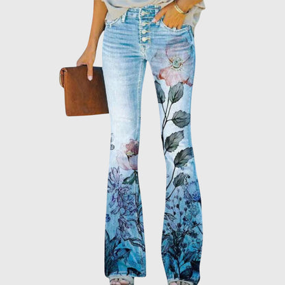 Liliana | Jean Dritto Donna Vita Alta Fiori