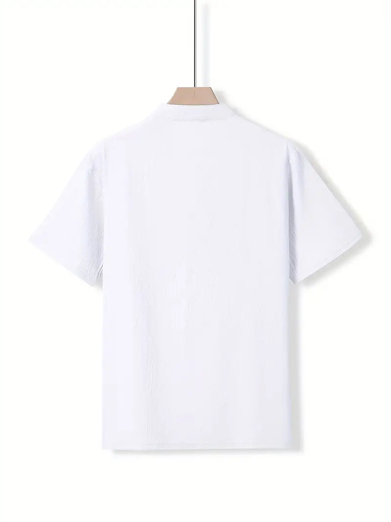 Giorgio | Camicia henley a maniche corte con taschino da uomo