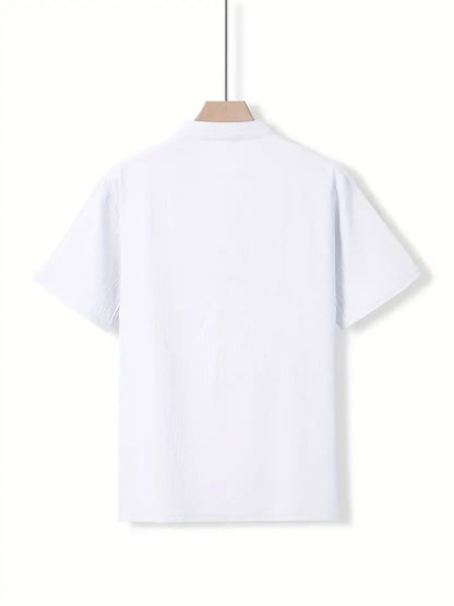 Giorgio | Camicia henley a maniche corte con taschino da uomo