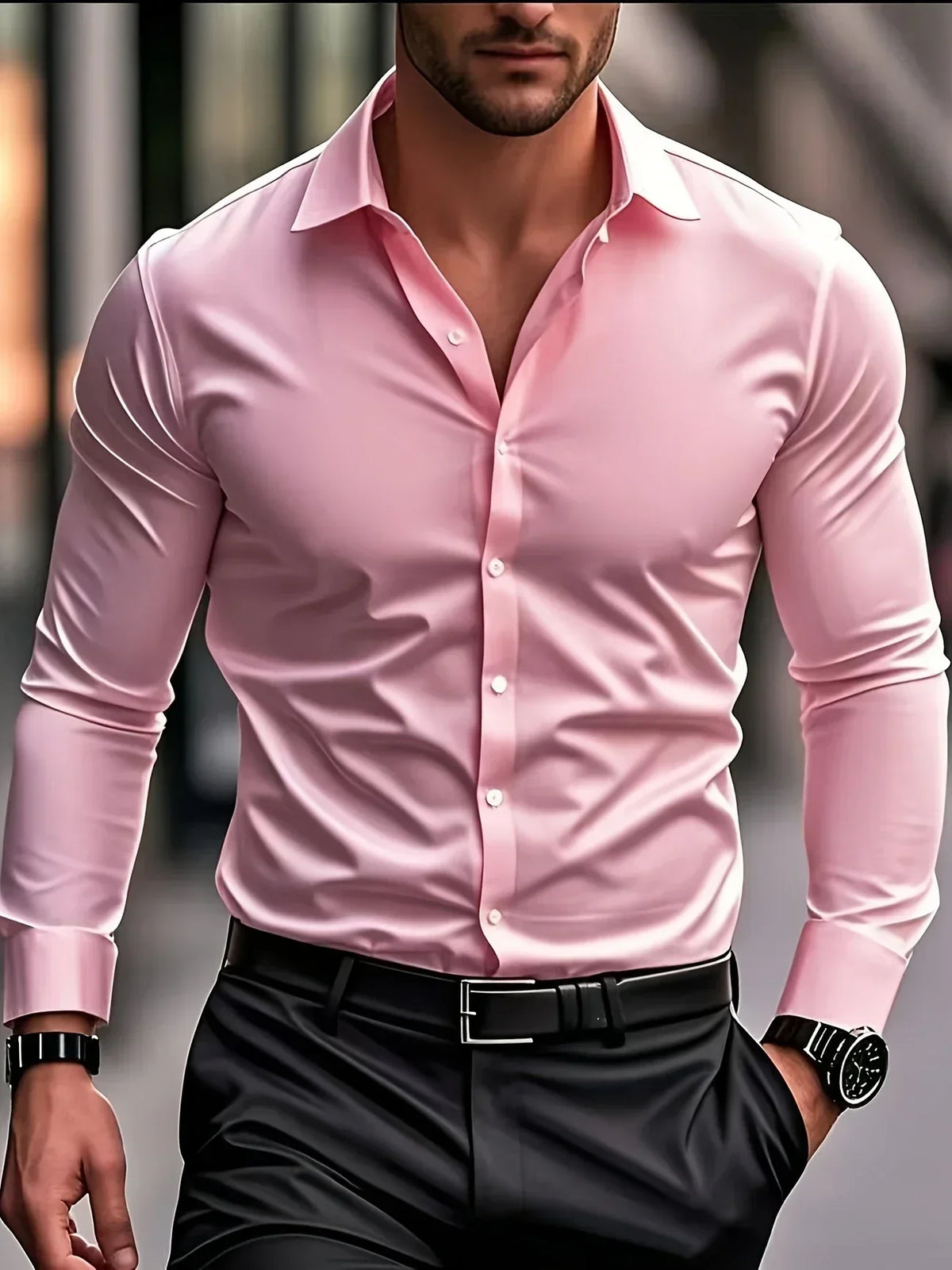 Vincenzo | Camicia a maniche lunghe con bottoni da uomo