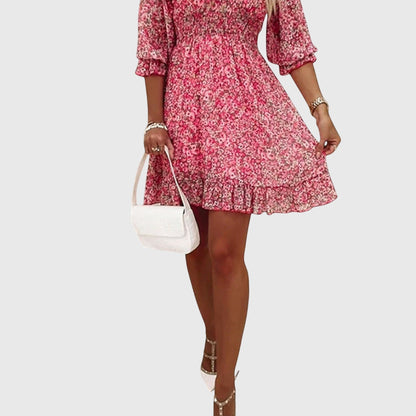Ava | Abito Corto Donna Bohémien Chic Stampato Floreale