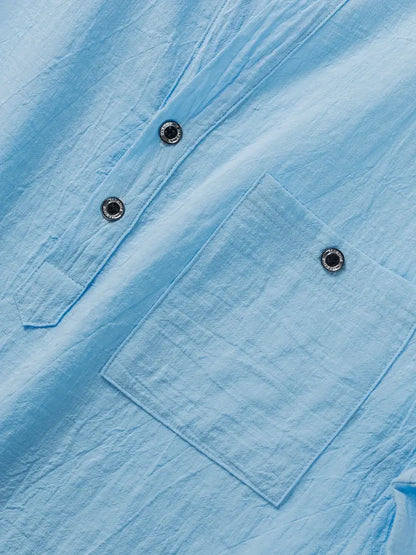Giorgio | Camicia henley a maniche corte con taschino da uomo