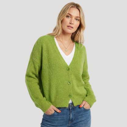 Aurore | Cardigan Donna in Maglia Col V Con Bottoni