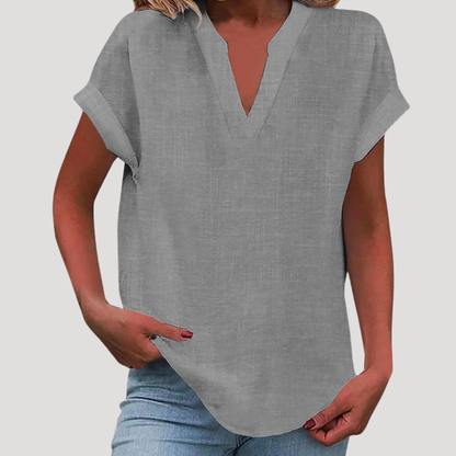 Francesca | Blusa Donna Col V Maniche Corte Casual