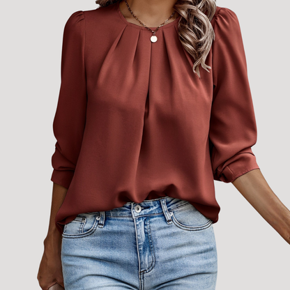 Elisa | Blusa Femminile Elegante Plissettata Maniche Lunghe