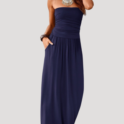 Letizia | Abito Lungo Bustier Arricciato Donna