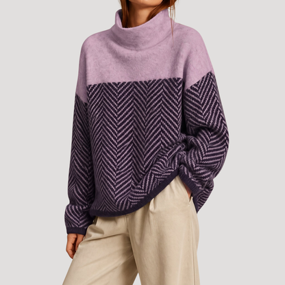 Rocio | Pull Donna a Righe con Collo Alto
