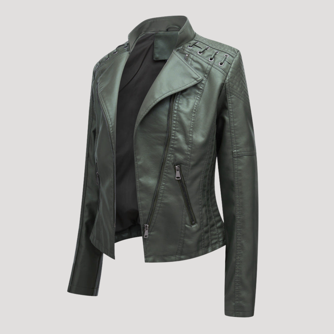 Bonnie | Giacca Biker Donna Slim Fit con Dettaglio Lacci