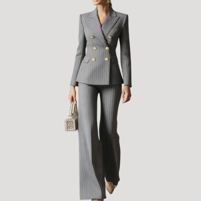 Odette | Completo Tailleur Rayato Donna Taglio Strutturato