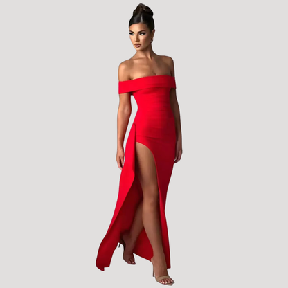 June | Robe lunga spalle scoperte fessura elegante