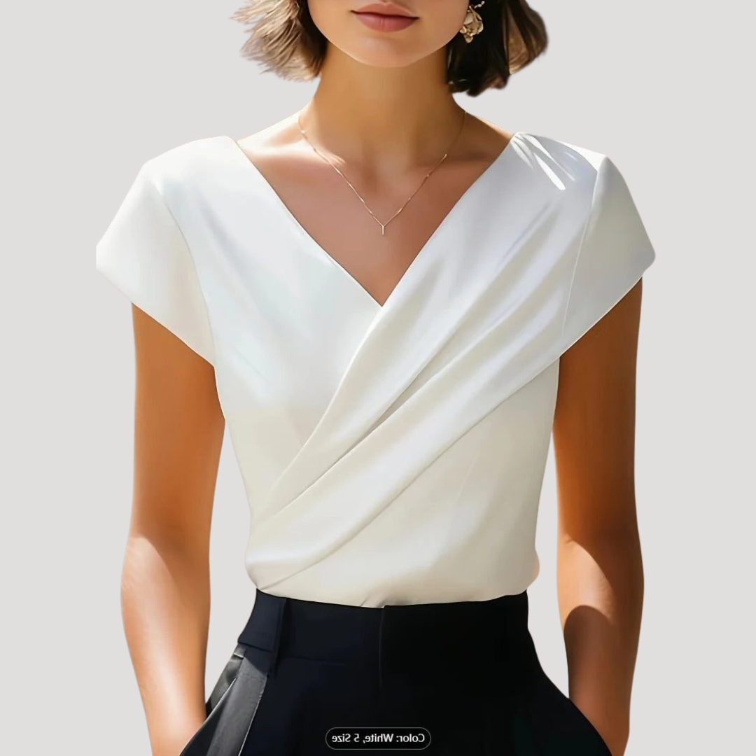 Lia | Blusa Cache-Cœur Donna Collo V Maniche Corte