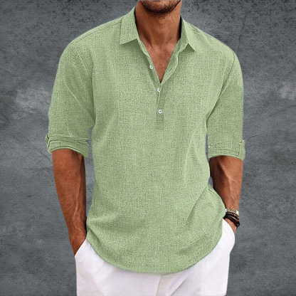 Lorenzo | Camicia henley a maniche lunghe con colletto da uomo