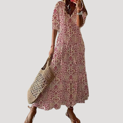 Viola | Abito lungo bohemien fluido