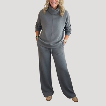 Selena | Completo Loungewear Donna in Maglia con Pantaloni Larghi