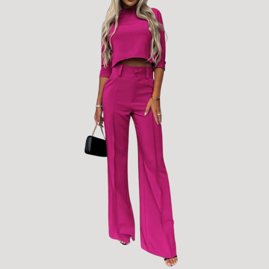 Amalia | Completo Coordinato Donna Top Corto e Pantalone Largo